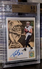 2018 Panini Encased Drew Brees #85 Emerald /5 BGS 9.5 On Card Auto HOF Saints QB