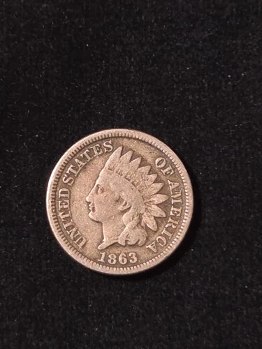 1863 INDIAN HEAD CENT VG -FINE "LIBERTY"  Copper Nickel Civil War Era