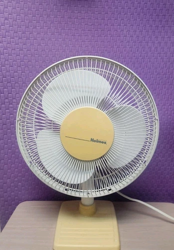 Vintage Holmes Air Table Fan Oscillating 3 Speed Blue White