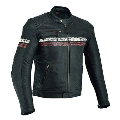 MOTORCYCLE JACKET FOR MEN BIKER LEATHER VINTAGE BIKERS DISTRESSED CAFE RACER