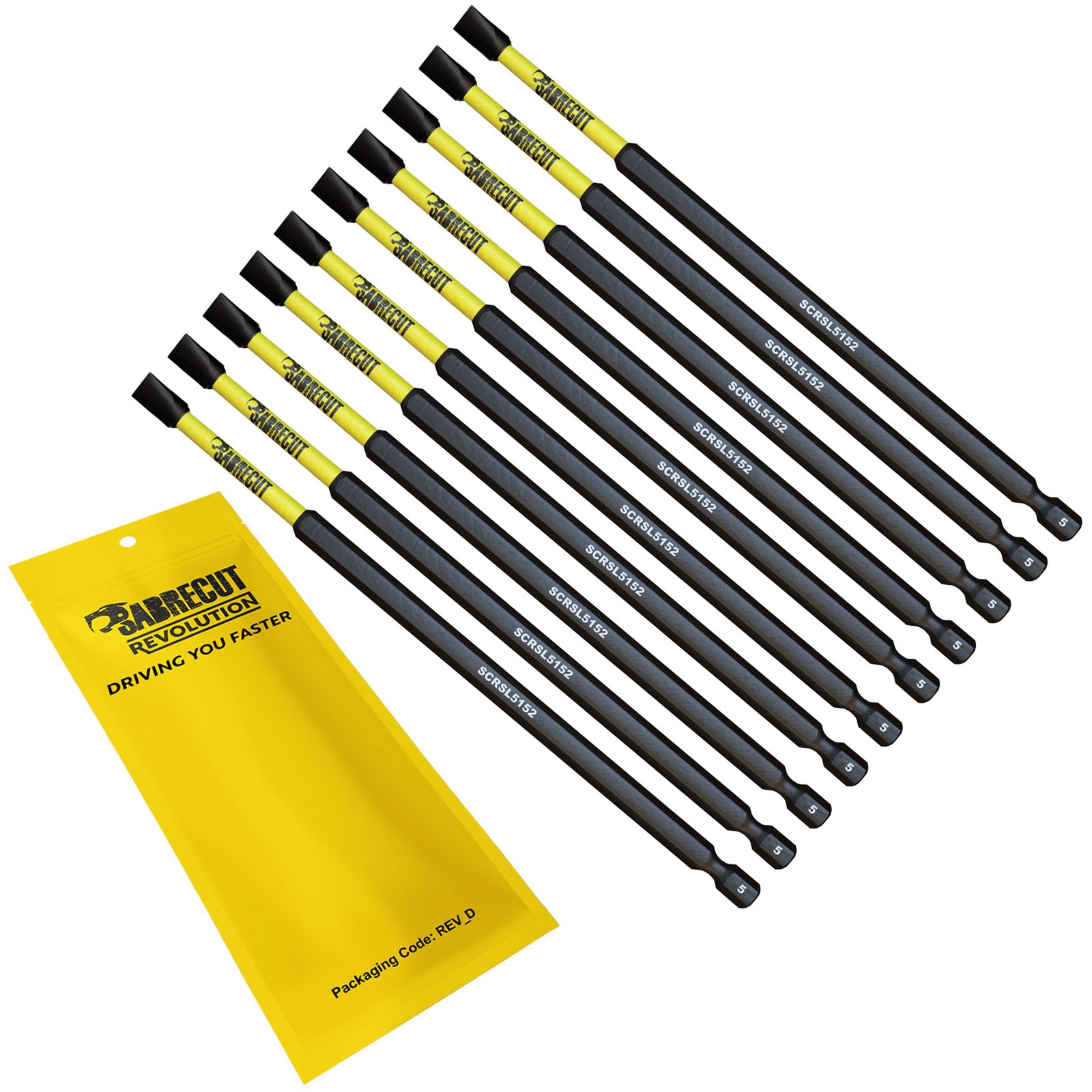 SabreCut Impact Bits SL5 152mm x 10 - Milwaukee DeWalt Professional