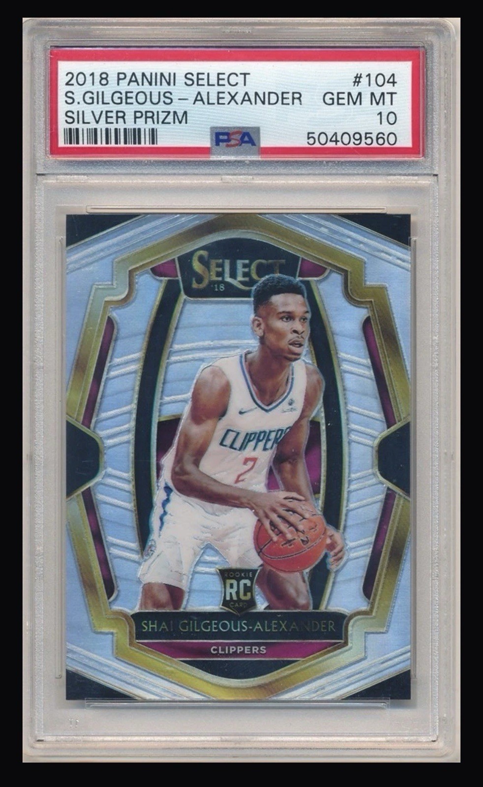 2018-19 Panini Select - Premier Level Shai Gilgeous-Alexander #104 Silver Prizm