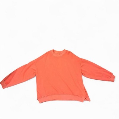 Free People We The Free Coral Crew Neck Pullover Fleece Sweatshirt Cotton L