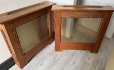 Bespoke PAIR Radiator Covers gold Brass & Wood Douglas Fir handmade various