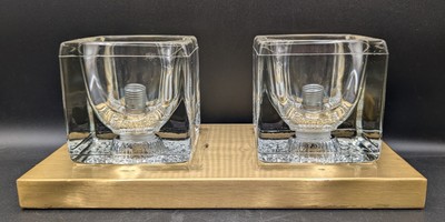 Peill & Putzler MCM Ice Cube Flush Mount Crystal & Gold Tone Ceiling Wall AS IS