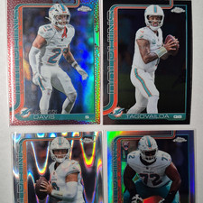 Topps Chrome Miami Dolphins Refractor Lot Ashtyn Davis Tua Tagovailoa 4 Cards