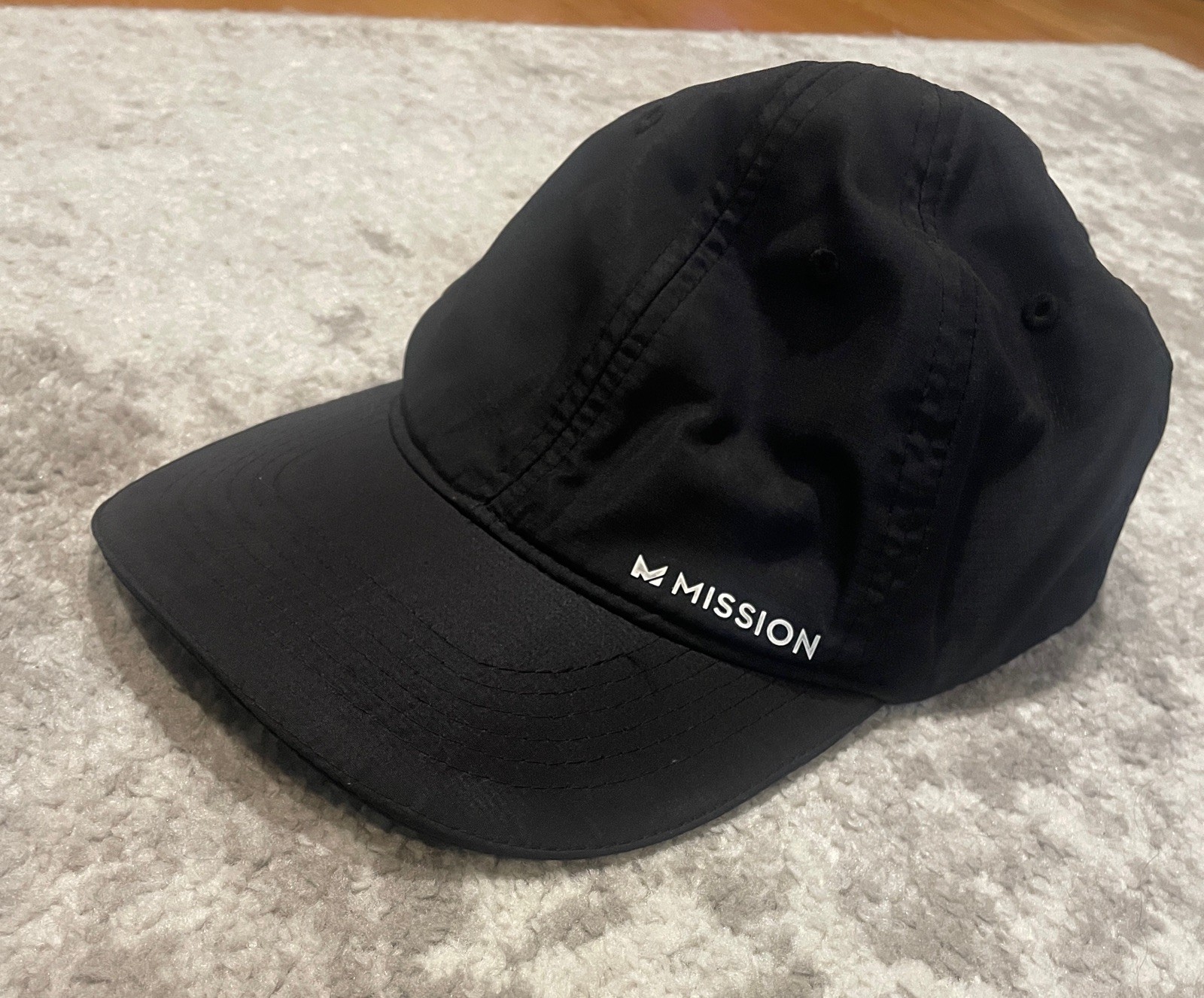 Mission cooling performance Solid Black Hat Socce… - image 1
