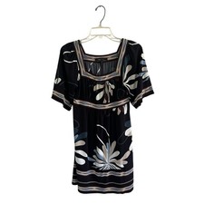 BCBGMAXAZRIA Floral Print Dress Square Neck Mini Women's XXS