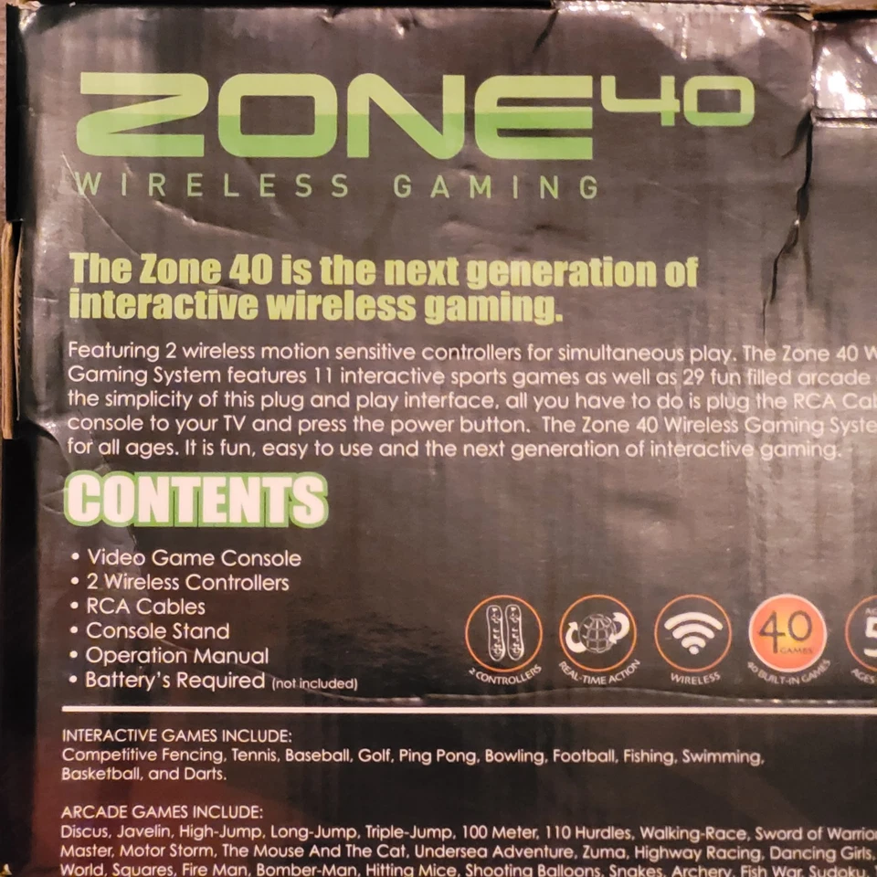 Sistema de juego inalámbrico ZONE 40 Plug & Play - con 40 juegos integrados en caja original Foto 3 de 4