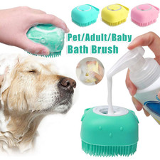 Silicone Dog Bath Massage Gloves Brush Pet Ca...