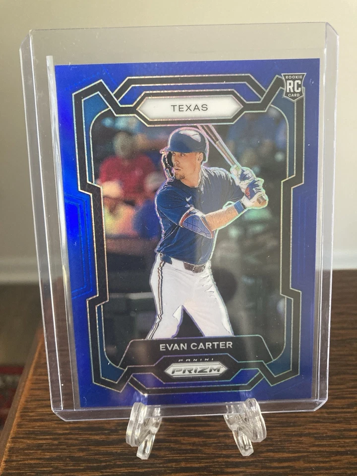 2024 BLUE PRIZM SP #/199 Evan Carter COLOR MATCH Rangers #274 RC ROOKIE RARE - Image 3 of 3