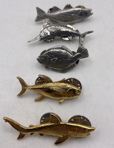 Vintage GG Harris Sport fishing  Pewter Pin Lot
