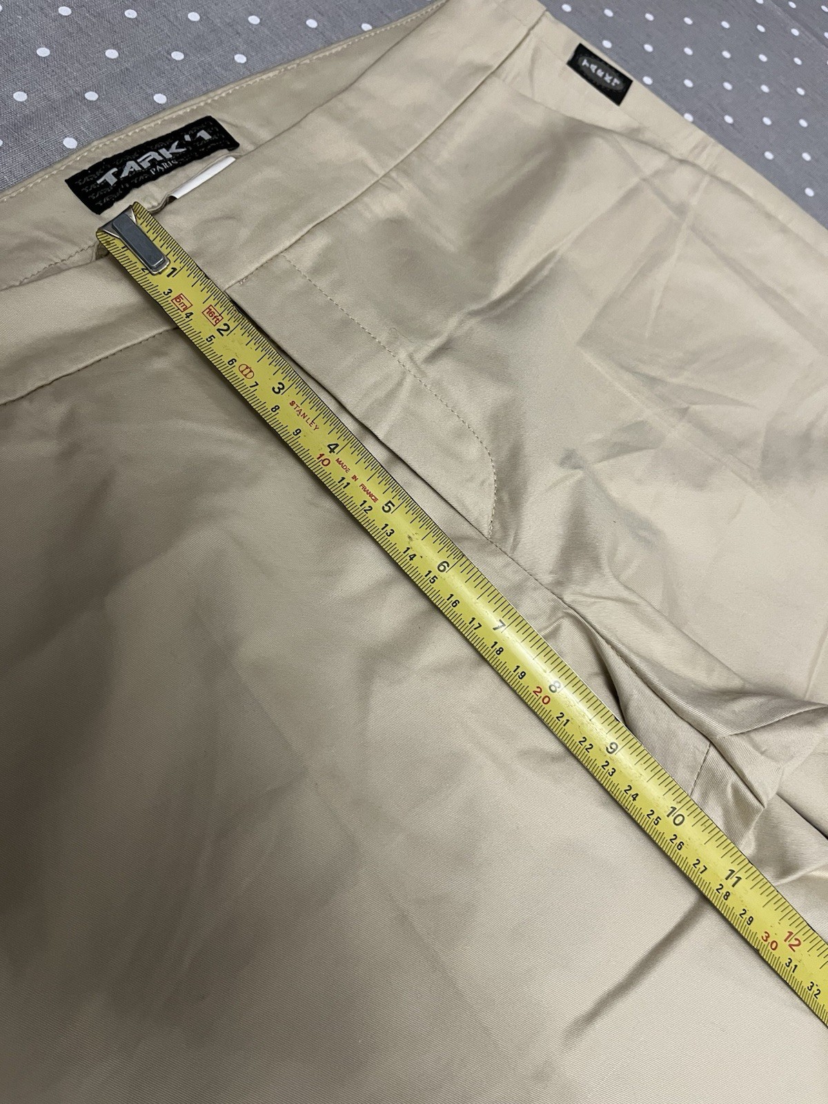 TARK 1 PARIS Y2K VTG BEIGE STRETCH COTTON POCKET FLARE TROUSERS SIZE T4/F44 W32" image 6