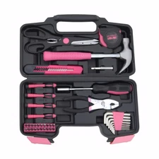 39-Piece Household Tools Kit Essential Home Repair Set with Plastic Toolbox I...