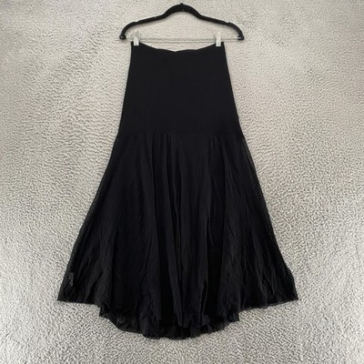 Weston Mesh Maxi Skirt Womens Medium Black High Waist Flowy Made USA Witchy Y2K