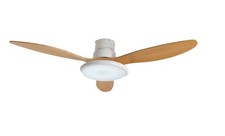 Ventilatore da Soffitto in Legno Massello con Lampada LED, Telecomando e Modulo 