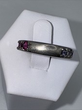 Vintage 925 Sterling Silver Multi Gemstone Ring Sz 6
