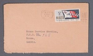 MayfairStamps Malta 1969 Independence Anniversary to Monze Zambia Cover aaz_4198