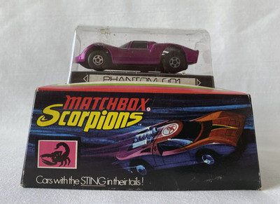 MATCHBOX Scorpions PHANTOM 001, in OVP Box, Rennbahn Slotcar Modellauto 1971