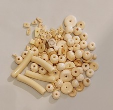 Vintage Beige/Cream Color Bone Beads 120 Pc A9 