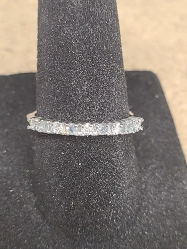 D'Joy Narsipatnam Alexandrite and Moissanite 0.35 ctw Eternity Band 925