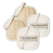 Natural Egyptian Exfoliating Face Loofah Pads, Set of 4  Four 4 x 4 in reusa...