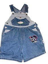 Vintage Kids 90s Embroidered Disney Mickey Mouse Overalls Size 5