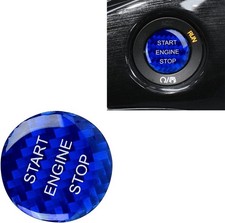 Compatible with Carbon Fiber Interior Engine Ignition Start Stop Button -Blue