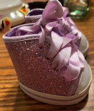 Build a BEAR Vintage Purple Glitter High Top Sneakers (RARE!) 3" Tall