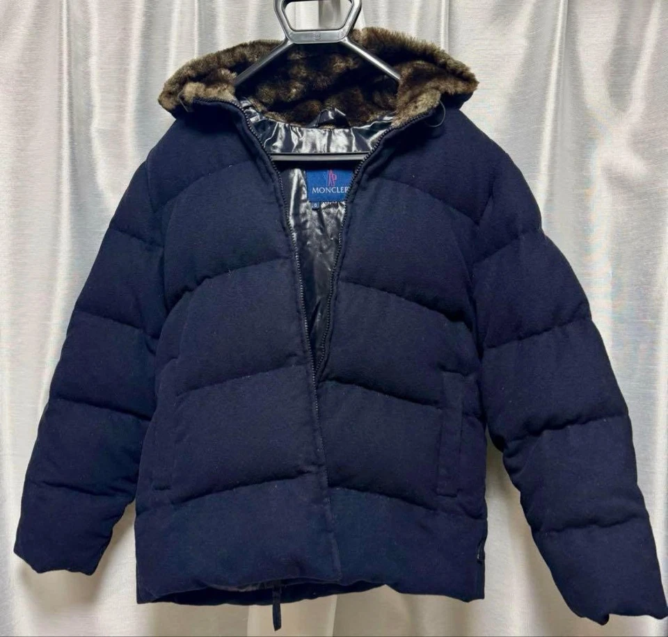 MONCLER Puffer Jacket wool blue tag navy - Image 4 of 4