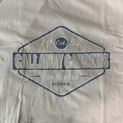 Camp David Graphic Print Logo Beige Cotton Knit Men's L Crew Neck T-Shirt