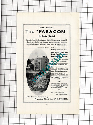 The Paragon Hotel Tenby Wales Mr W A Bushell Small ADVERT - 1936 Clipping