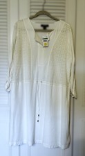 Nine West Jeans knee high, lined white dress, size large, NWOT w/defects