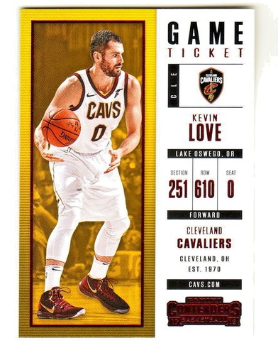 2017-18 Panini Contenders GAME TICKET RED FOIL KEVIN LOVE  RETAIL QTY AVAILABLE - Bild 1 von 4