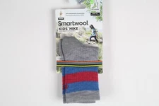 Smartwool Kids' Hike Socks Full Cushion Striped Crew Merino S Light Gray SW00169
