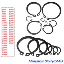External C Circlips Retaining Rings for Shaft 3mm - 75mm DIN 471 Manganese Steel