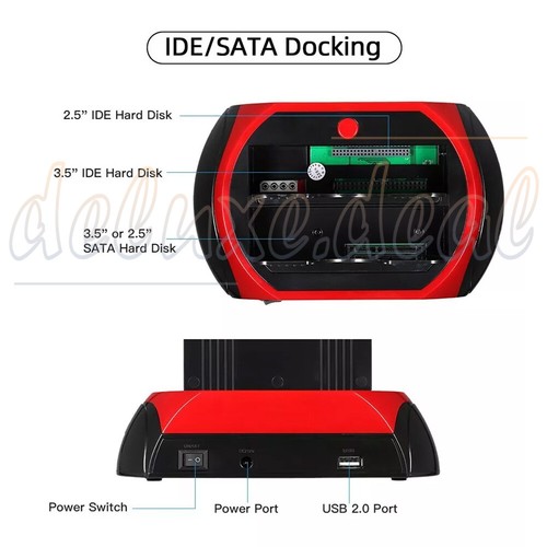 2.5''/3.5'' External HDD Docking Station Kit Hard Disk Drive Card Reader OTB HUB - Picture 2 of 12
