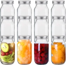 12 Pack 24 Oz Glass Canning Jar WITHOUT lids
