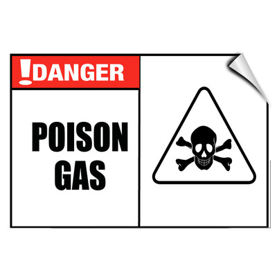 Danger Poison Gas Hazard Poison Warning LABEL DECAL STICKER