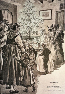 Christkindel Hans Trapp Christmas Lady Lithograph Print French Antique 