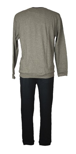Herren-Pyjama RAGNO Interlock warmer Winter-Baumwoll-Langarm-Pullover mit V-Auss - Picture 4 of 4