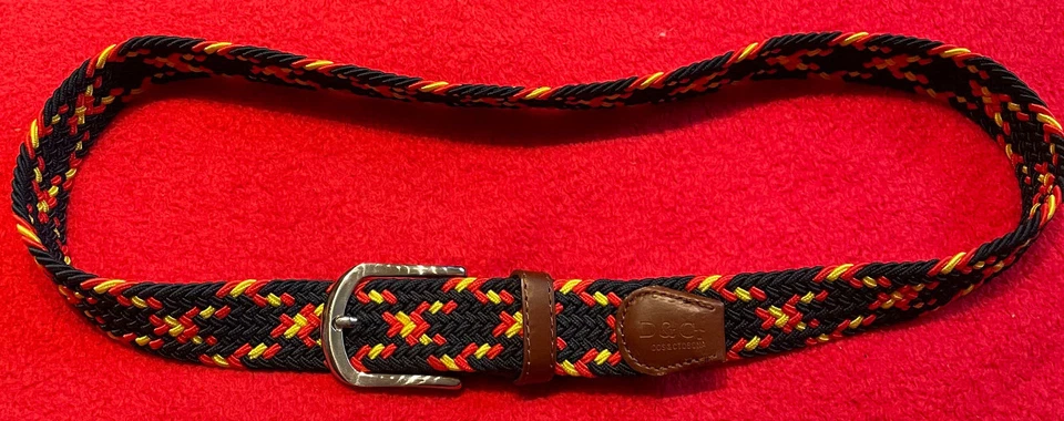 2x Estupendo Trenzado Cinturón 105 & 100-115cm Negro,Rojo,Gelb & Azul Blanco Top - Imagen 2 de 4