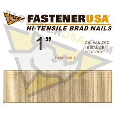1" 18 Gauge Straight Brad Finish Nails 18 ga (5,000 ct)