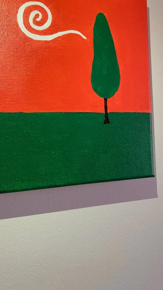 Pintura original de artista local de paisaje de árbol sobre lienzo 8x10 Foto 2 de 4