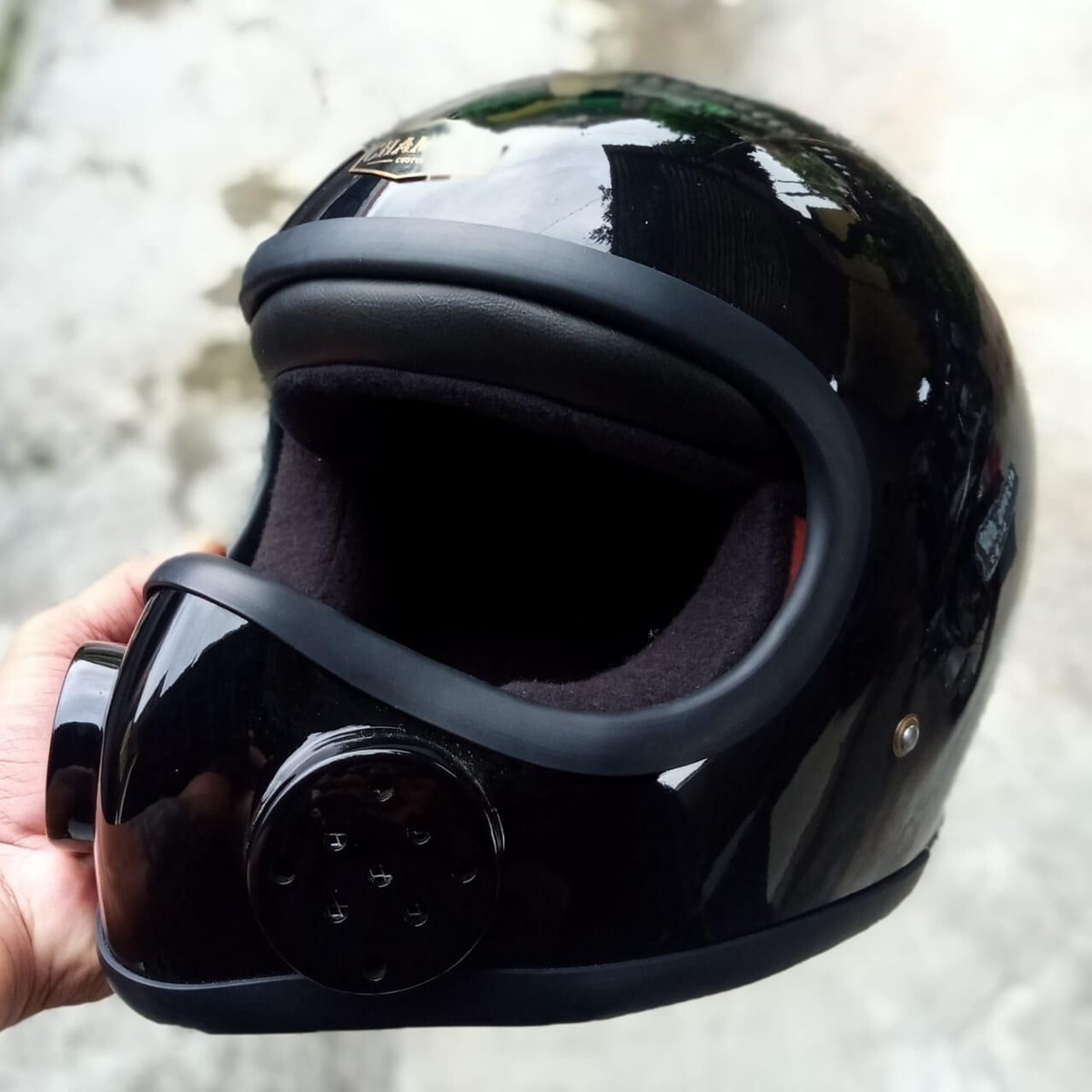 SALE! VINTAGE CUSTOM HELMET STIGHEAD BLACK FOR CHOPPER CAFERACER