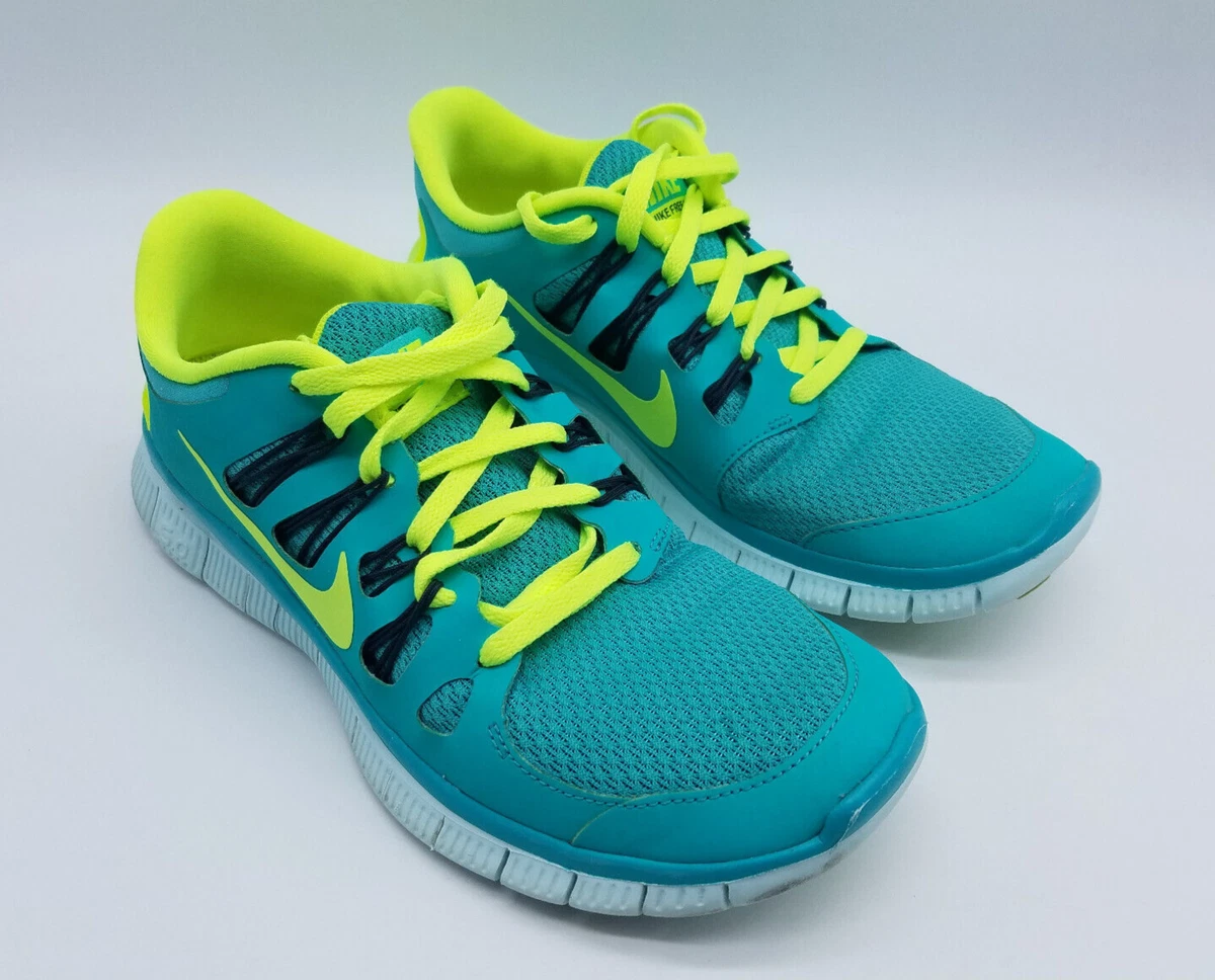 Nike Free 5.0 Women&#039;s Running Shoes Size Turquoise Volt Yellow *Less than 5 mi | eBay