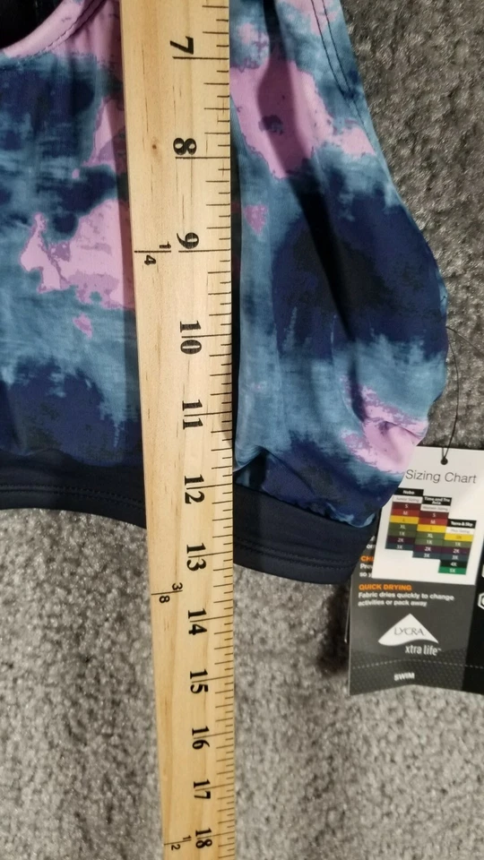 Top de bikini Avia para mujer talla S/4-6 cuello redondo cremallera trasera tie dye azul/multi nuevo con etiquetas natación Foto 3 de 4