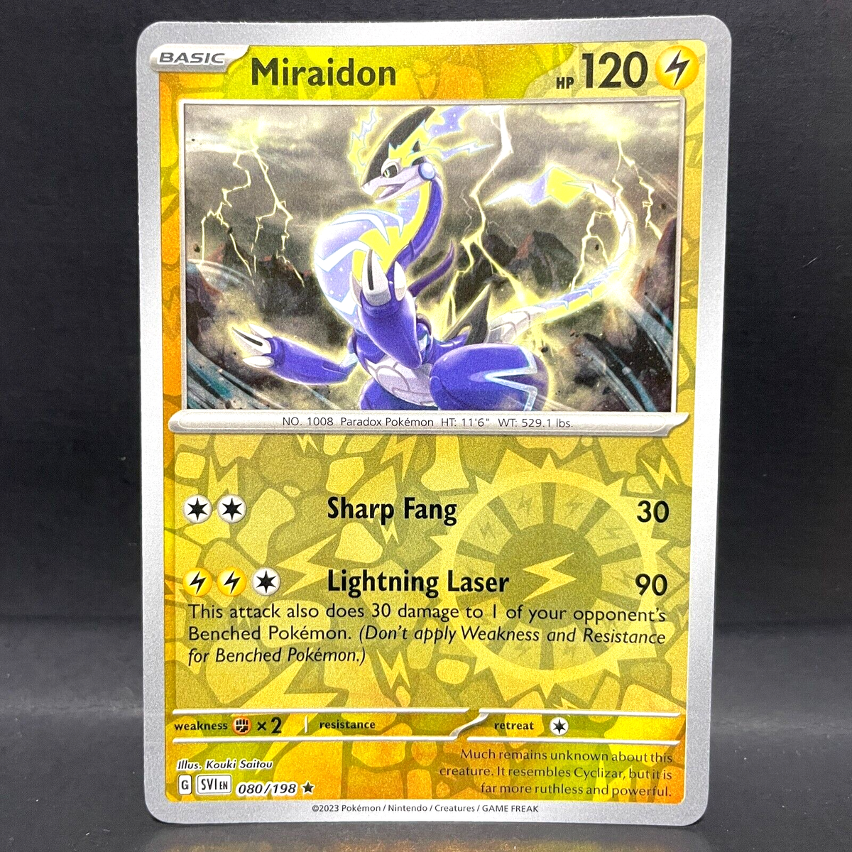 miradon pokemon card 2023 POKEMON SCARLET & VIOLET MIRADON 080/198 REVERSE HOLO (RARE)