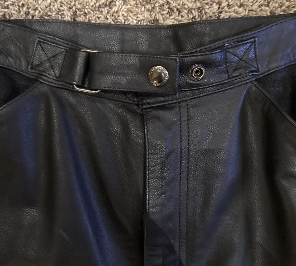 Pantalones de cuero River Road para mujer talla 12 broches laterales Foto 2 de 4