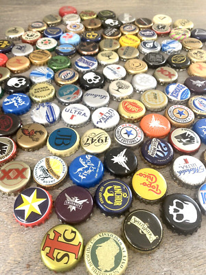 Beer Soda BOTTLE CAPS LOT 8oz Assorted IMPERFECT Dents Crimps Multi Color Crafts